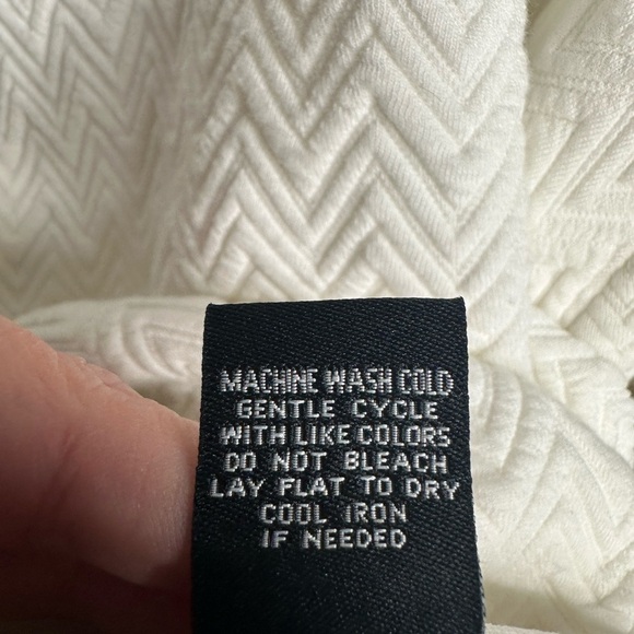 Donna Morgan White Chevron Pattern Fit And Flare Dress 3/4 Sleeves Zipper Size10 - Picture 4 of 9